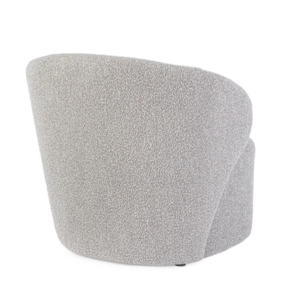 Poltrona Imbottita in Tessuto Bouclé Design Arrotondato - RENATA