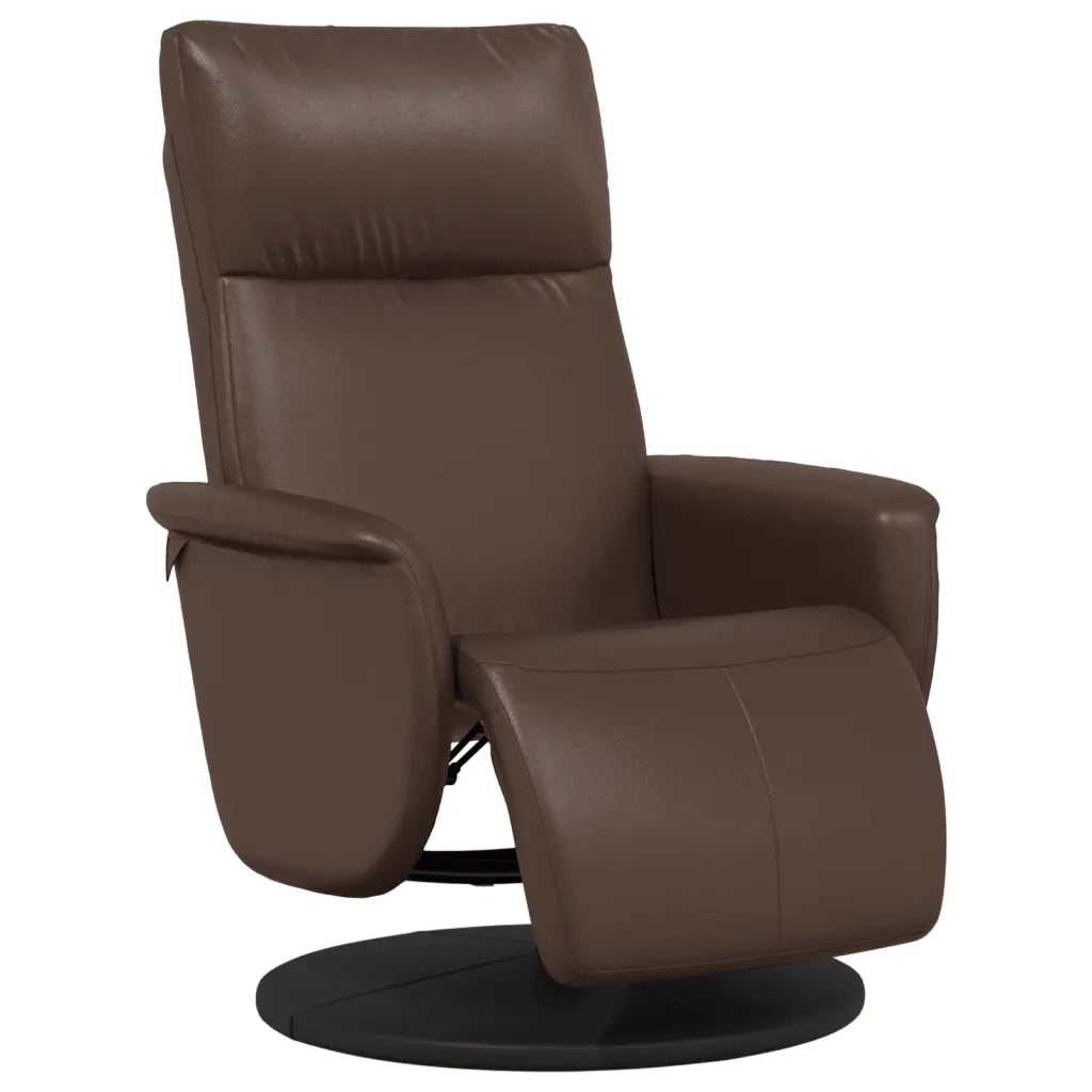 Divano Sedia-Poltrona Reclinabile con Poggiapiedi Marrone in Similpelle 667819