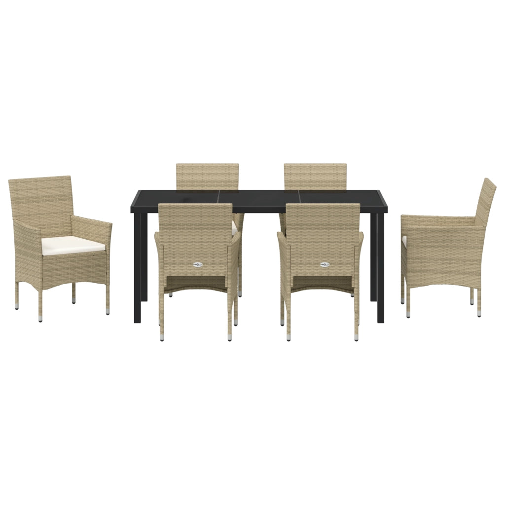 Set di Pranzo da Giardino 2 Pezzi Beige Polyrattan