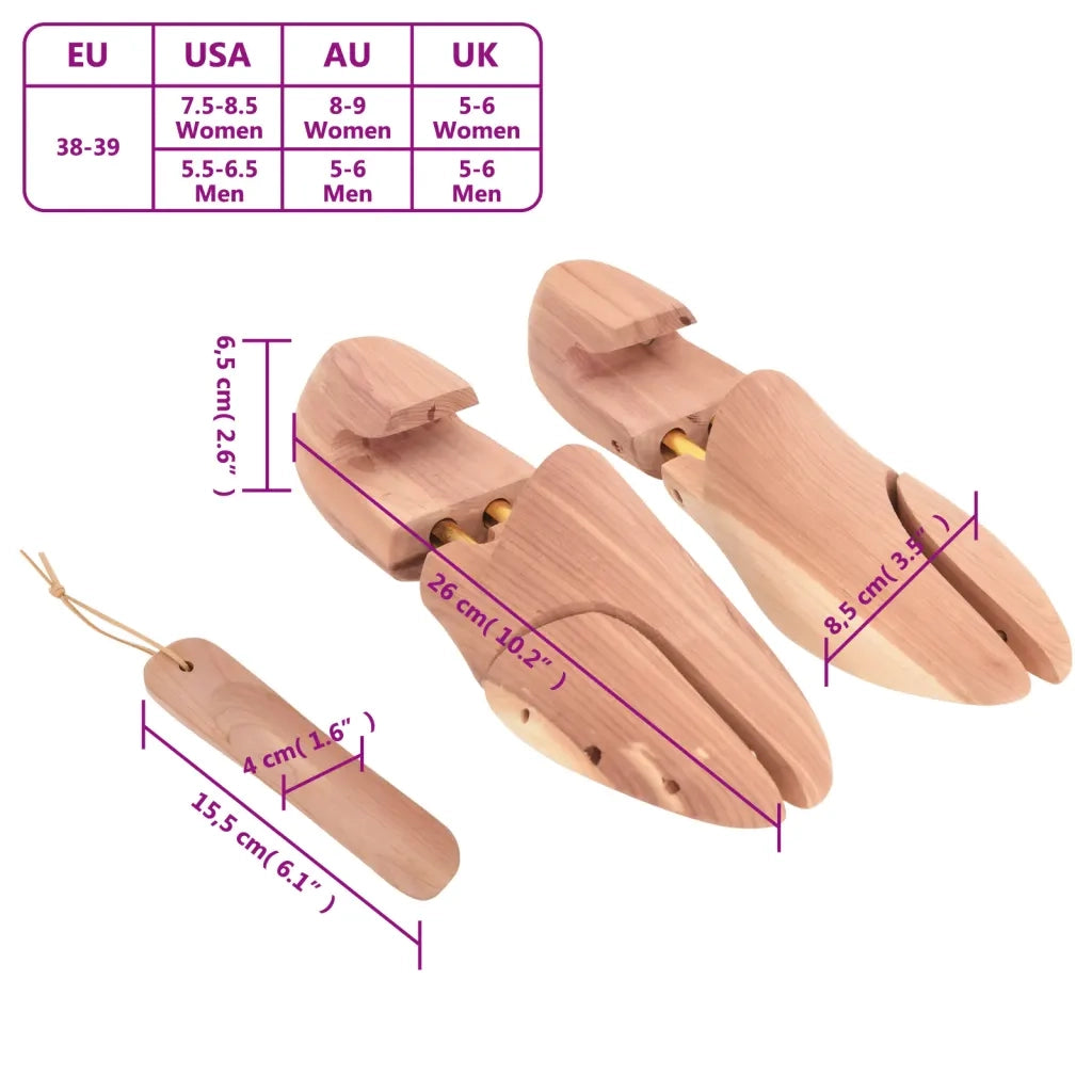 Allarga Scarpe con Calzascarpe EU 38-39 Legno Massello Cedro 155237