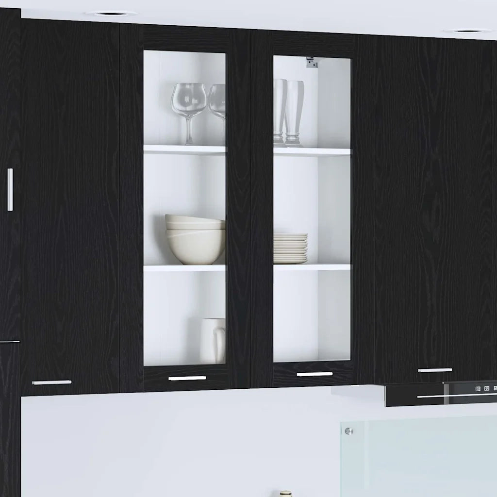 Armadio pensile Rovere Nero 80 x 31 x 100 cm Legno multistrato
