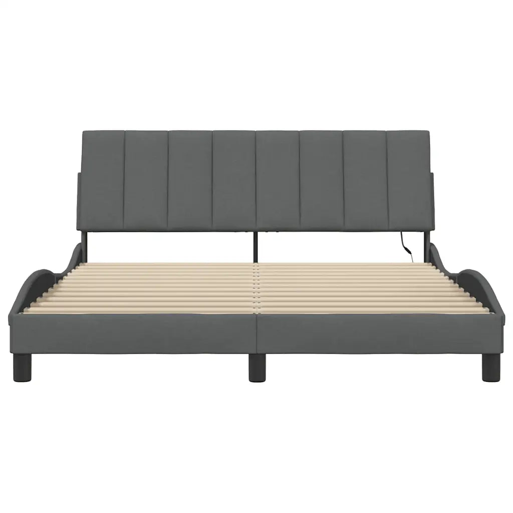 Giroletto senza Materasso Hanko Grigio Scuro 160x200 cm Tessuto 3310469