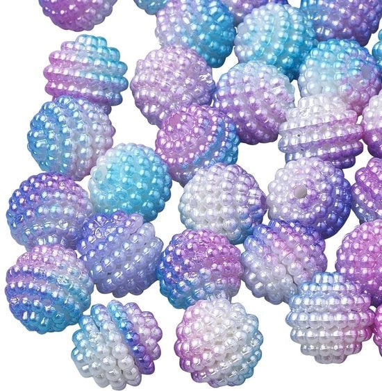 Kralen 200 pezzi - Bottoni Acrilici - Gradiente Lilla/ Arcobaleno - Diametro 10 mm - Bottoni Ronde - Per Creare Gioielli - Leggero e Sostenibile