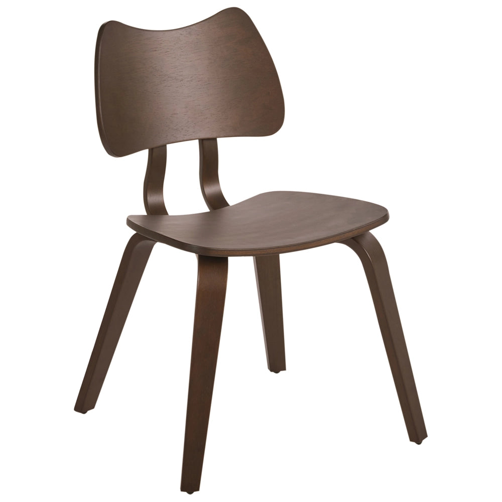 Set di 2 sedie da pranzo con struttura in legno di gomma marrone scuro Mobili da cucina per la sala da pranzo in stile retrò