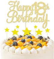 Decorazione di compleanno - Stelle d'oro - Decorazione di torta - Decorazione di festa - Ideale per compleanni - 8 pezzi