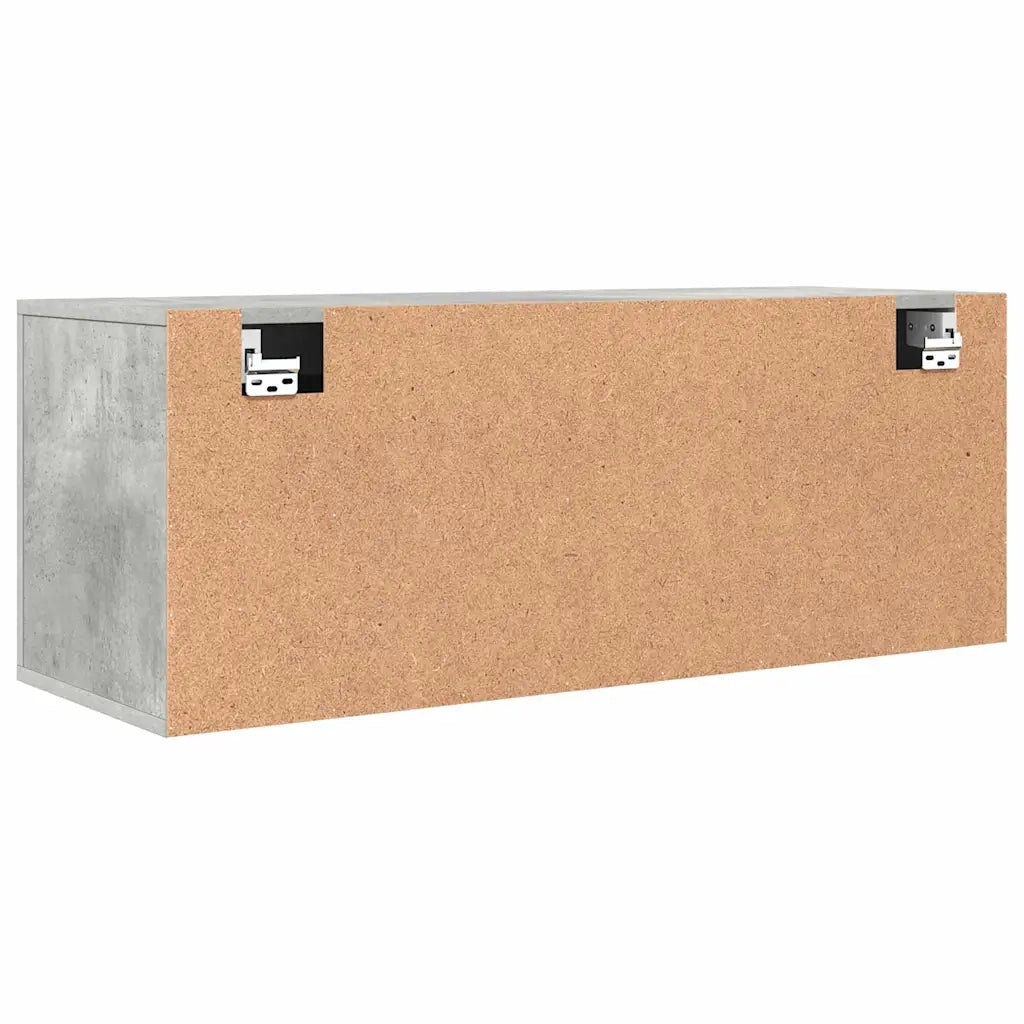 Scarpiera a Muro Grigio Cemento100x35x38cm in Legno Multistrato 821024