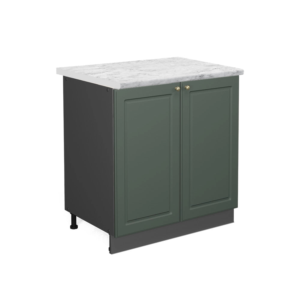 Mobile lavello cucina Fame-Line Verde-oro rustico/Antracite 80 cm con ripiano, PL Marmo Vicco