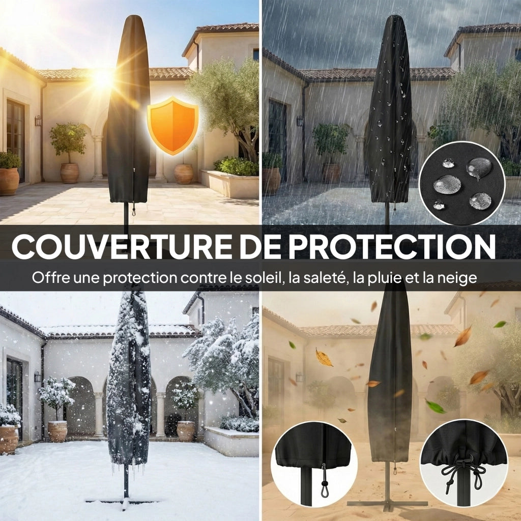 Parasole da Giardino con LED Solare ¨C zephmum ¨C Grigio ? 295cm