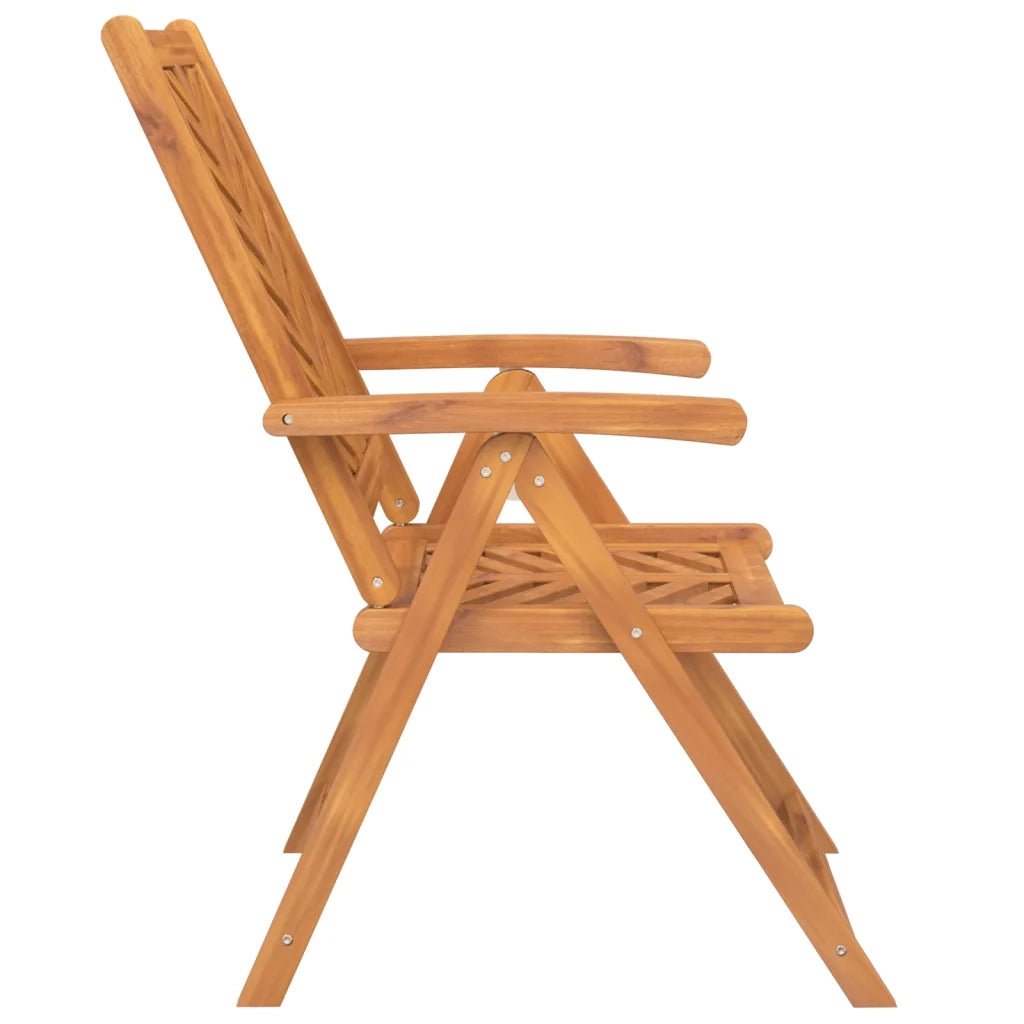 Sedie da Giardino Reclinabili 3 pz in Legno Massello di Acacia 362232