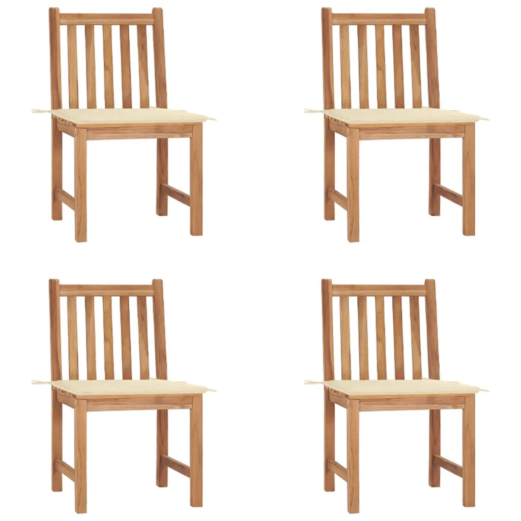 Sedie da Giardino 4 pz con Cuscini in Legno Massello di Teak cod mxl 13019