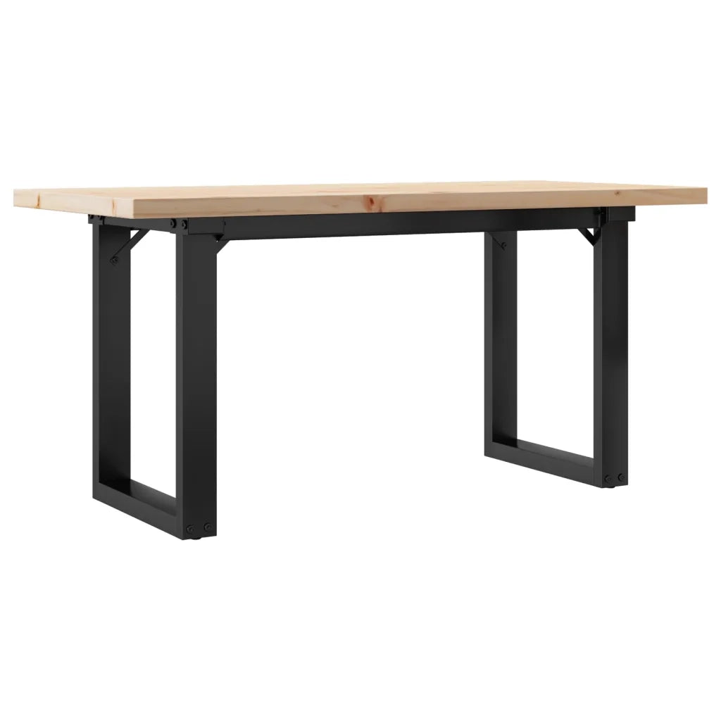 vidaXL Tavolino Salotto Telaio a O 90x40x45,5cm Legno Pino e Acciaio