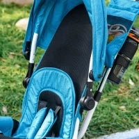 Triciclo per Bambini, Bicicletta per Bambini, Cestino Posteriore, Portabevande, Parasole, Metallo, Azzurro