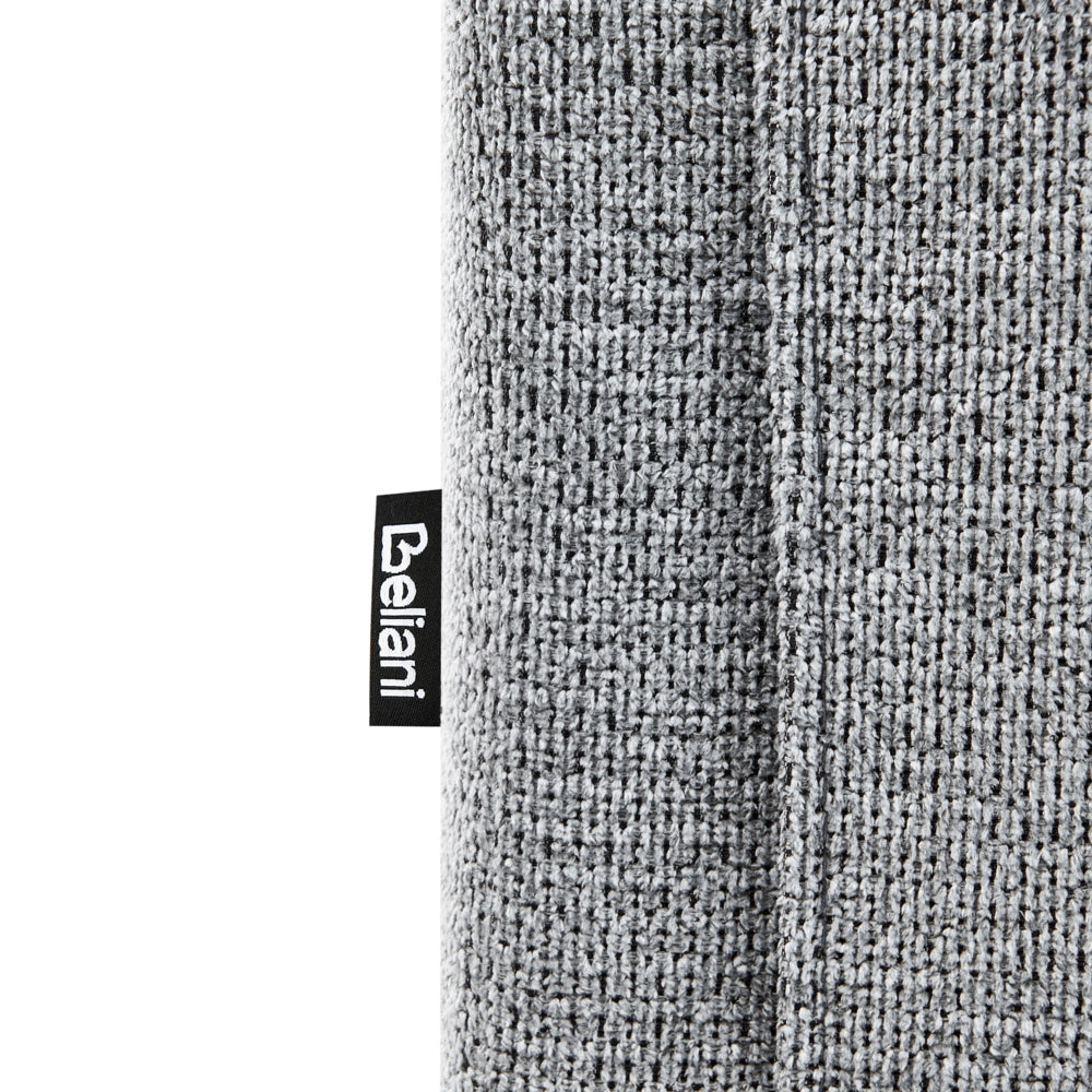 Poltrona reclinabile in tessuto grigio con schienale regolabile e poggiapiedi estraibile in stile vintage