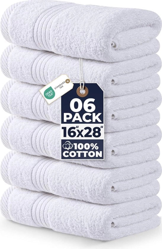 Set di Asciugamani in Cotone 100% – 41x71 cm – Leggeri & Altamente Assorbenti – Asciugamani da Bagno di Lusso – Rapido Assorbimento – Qualità da Hotel – Lavabili