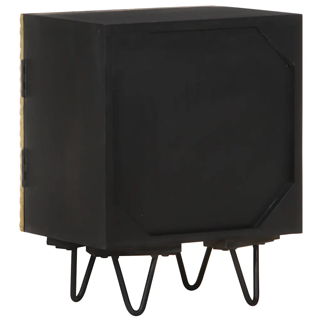 Comodino con Fronte in Ottone 40x30x50 cm Massello di Mango cod mxl 31014