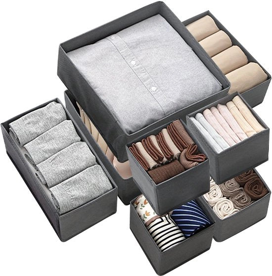 Set di 8 organizzatori di cassetto, organizzatore di cassetto in 3 misure, organizzatore di cassetto Pax, organizzatore di cassetto pieghevole, cassa di stoccaggio per capi per bambini, biancheria intima, calze.