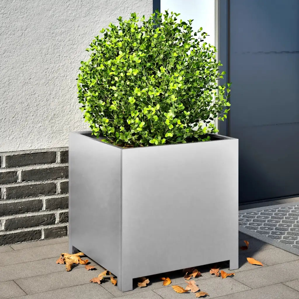 Fioriera | Cassetta per fiori | Vaso da Giardino 50x50x50 cm in Acciaio Zincato