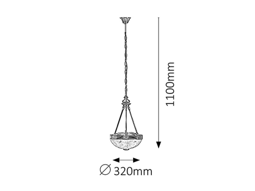 Lampada a sospensione Rabalux Annabella Ø32 bronzo E27x2