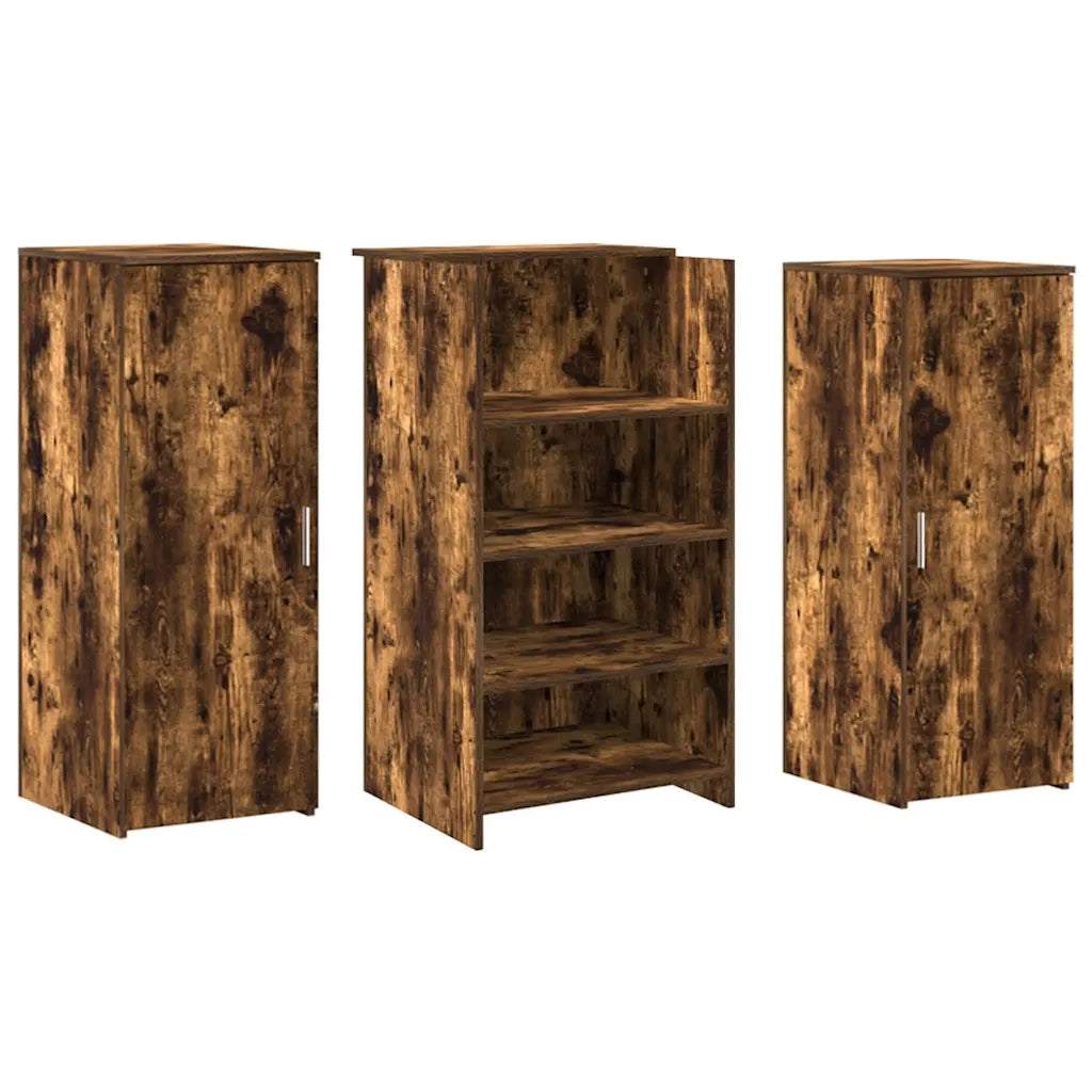 vidaXL Banco Reception Rovere Fumo 135x50x103,5cm in Legno Multistrato