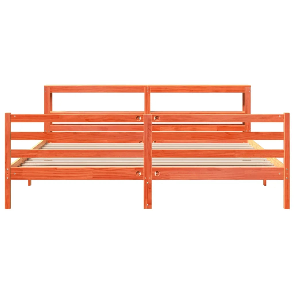 Letto senza Materasso Marrone Cera 200x200 cm in Legno di Pino 3305848