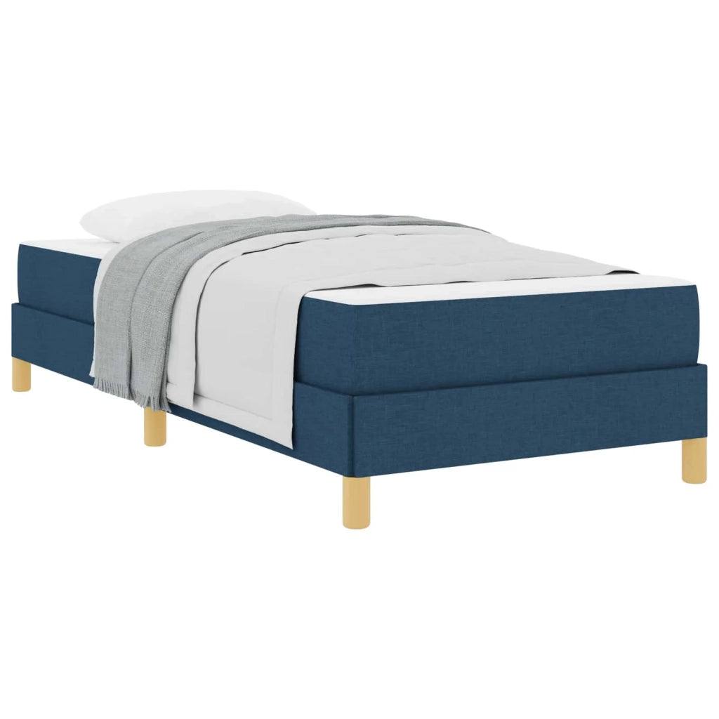 Letto a molle con materasso Blu 90 x 200 cm Tessuto