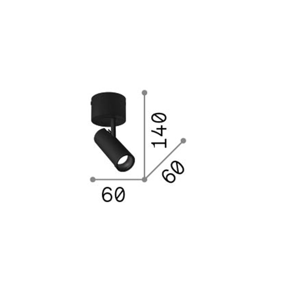 Plafoniera Moderna Play Alluminio Nero Led 7W 3000K Luce Calda