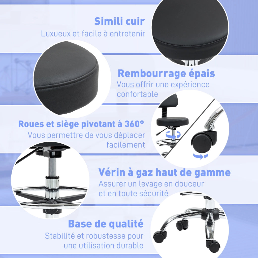 Sedia da ufficio con poggiapiedi regolabile ¨C zephmum ¨C nero 52x52x92