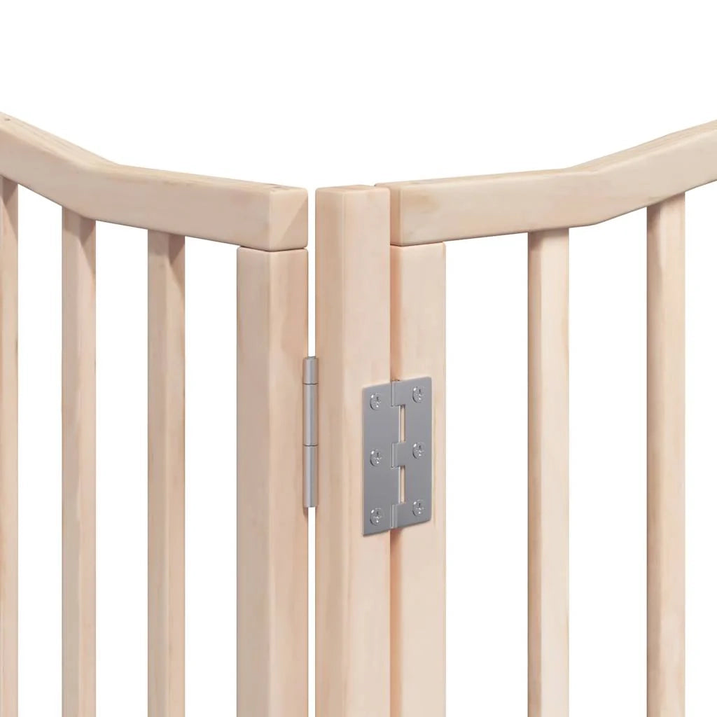 Cancelletto di sicurezza per cani porta pieghevole 8 pannelli legno di pioppo marrone 02_0023240