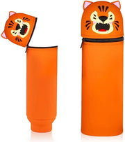 Etui 2-in-1 in silicone soffice, custodia, etui in piedi, contenitore per animali, custodia cartoon per bambine e bambini (tigre)