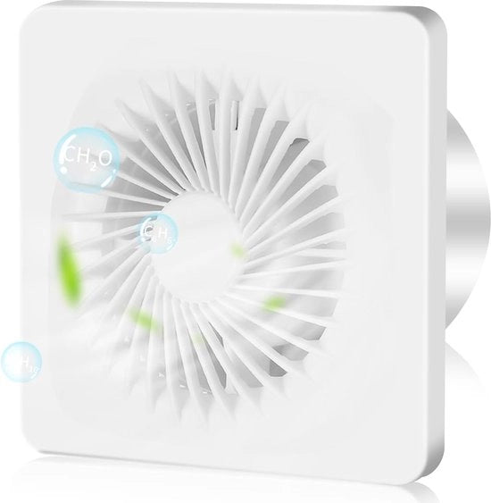 Ventilatore per bagno con dispositivo di ritorno 100 mm con valvola di ritorno - ventilatore silenzioso per bagno - ventilatore per finestra - ventilazione 150 m³/ora - per cucina, bagno, garage, ufficio
