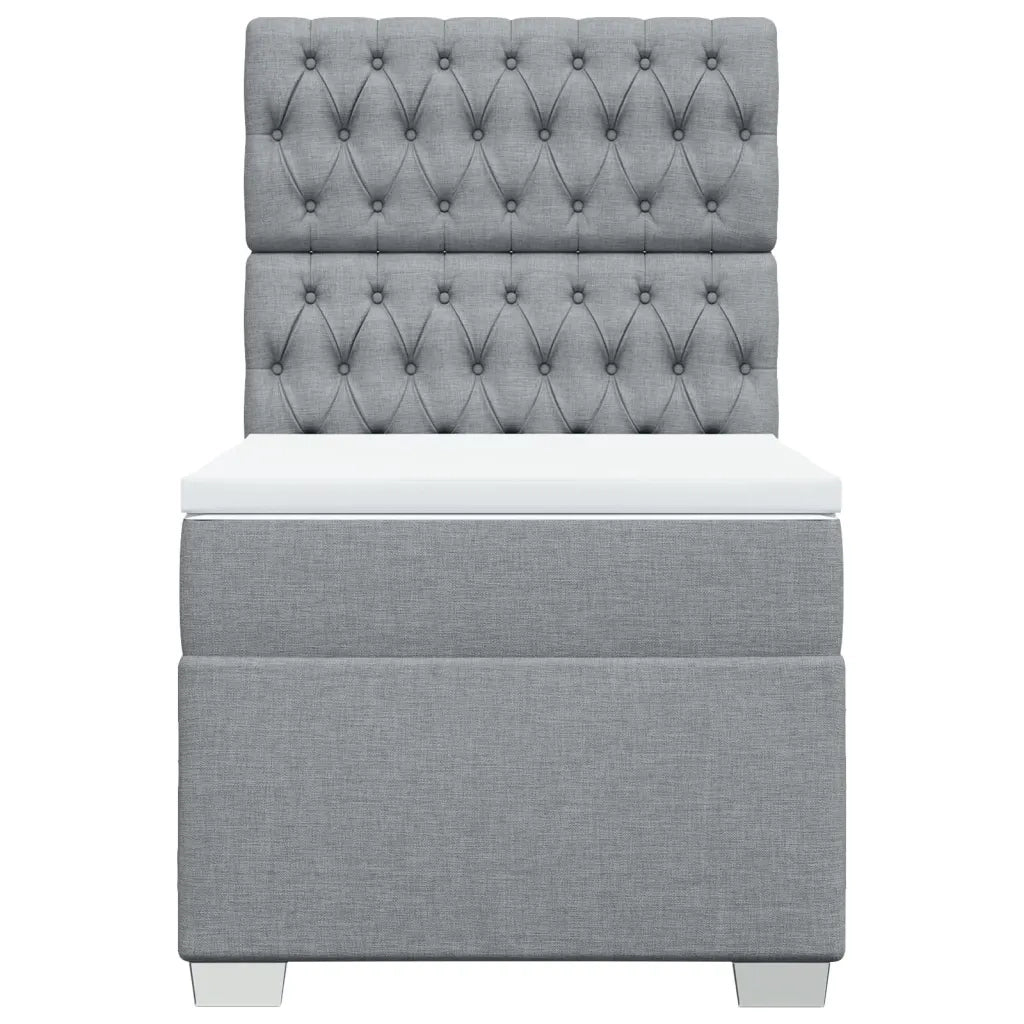 vidaXL Giroletto a Molle con Materasso Grigio Chiaro100x200 cm Tessuto