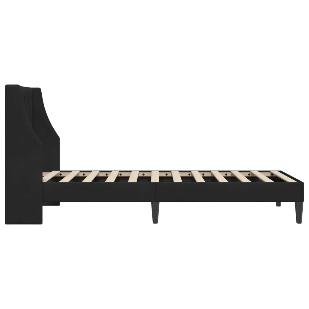 Struttura del letto con testiera Nero 100 x 200 cm Velluto