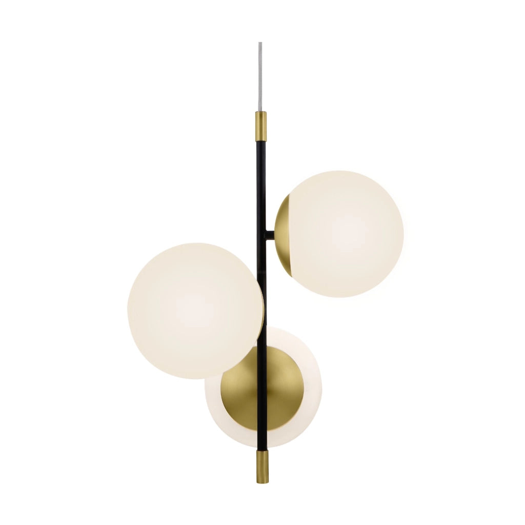 Maytoni Sospensione moderna Nostalgia 3 luci E14 oro metallo diffusore vetro