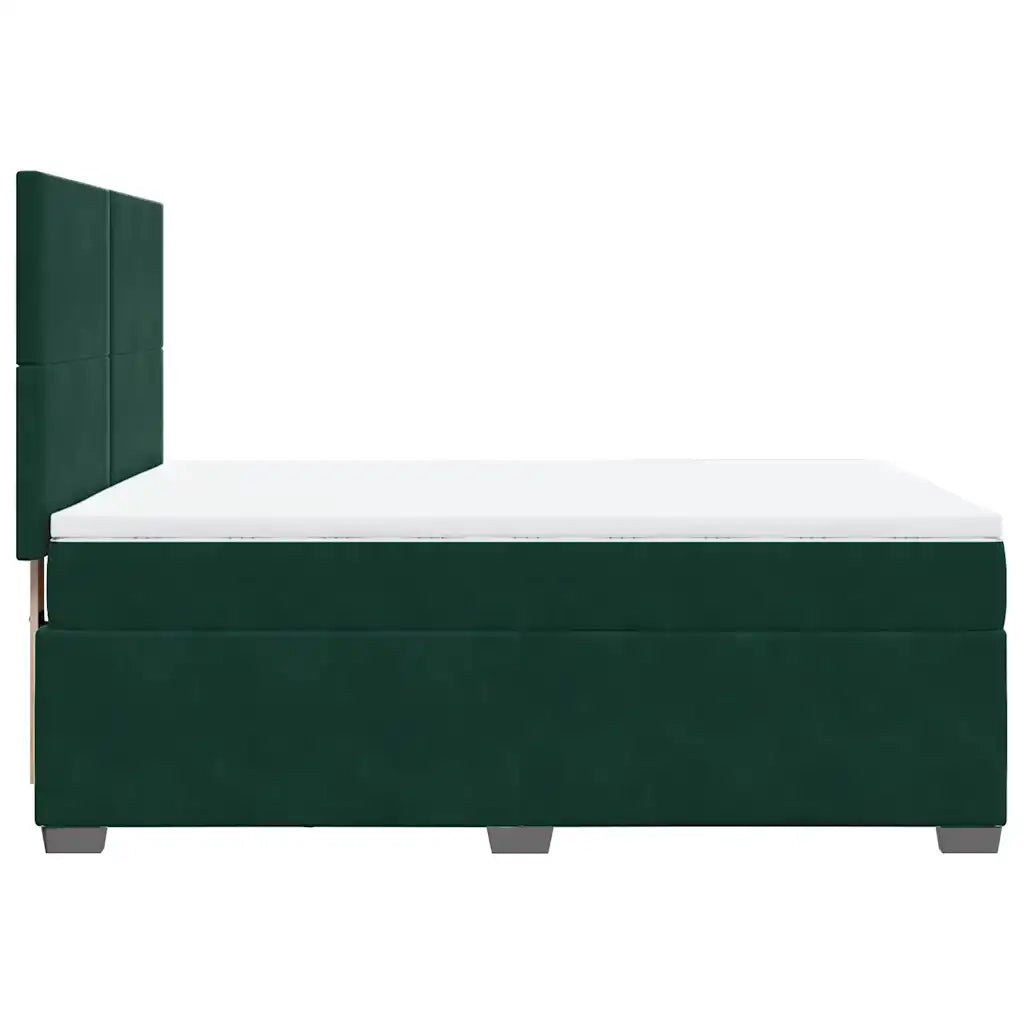 Giroletto a Molle con Materasso Verde Scuro 140x190 cm Velluto 3290903