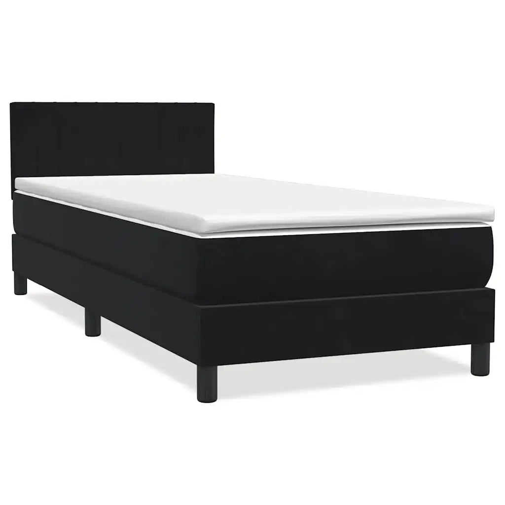 Letto a Molle con Materasso e LED Nero 80x220 cm Velluto 3317099