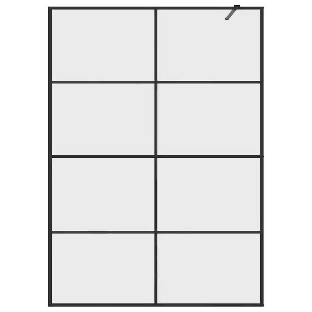 Parete Doccia Walk-in in Vetro Trasparente ESG 140x195cm Nera 151037