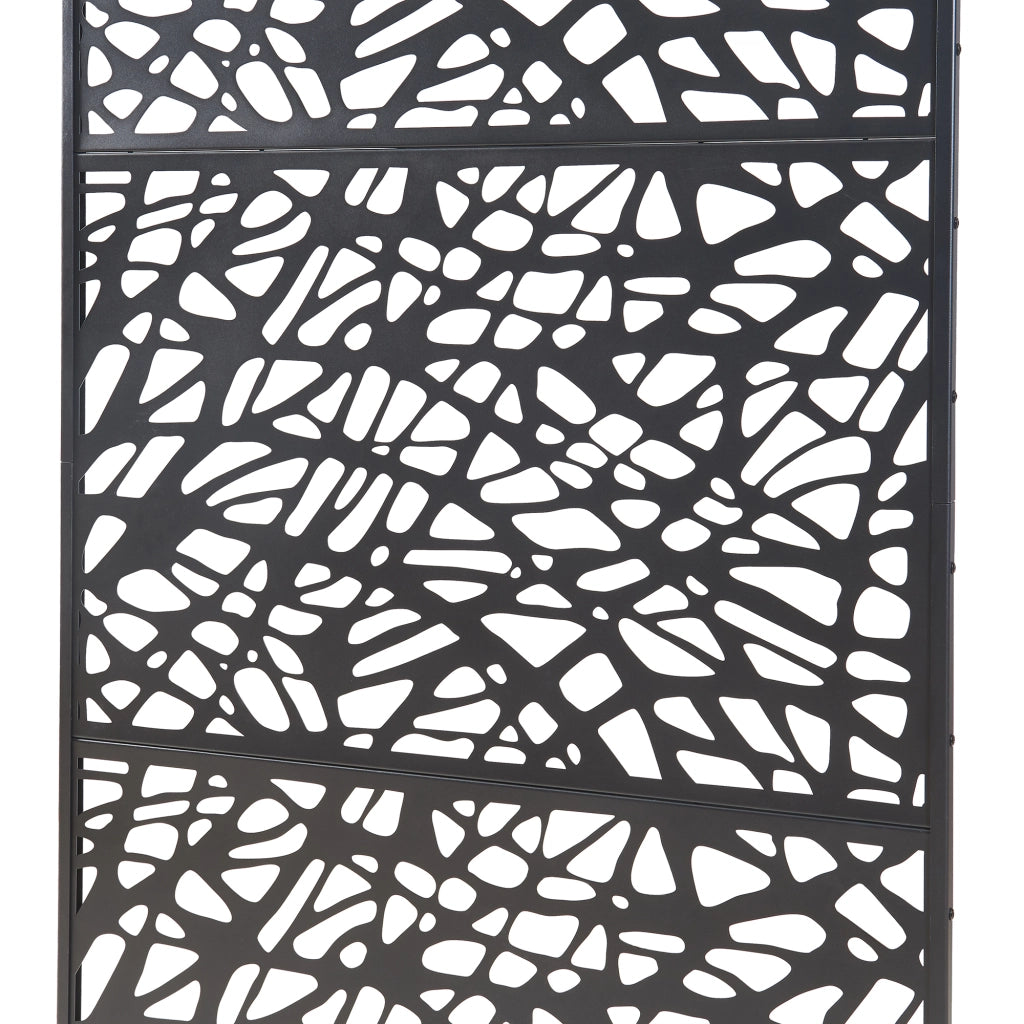 Pannello Divisorio Poskind Struttura Traforata in Acciaio 200 x 100 cm Nero casa.pro