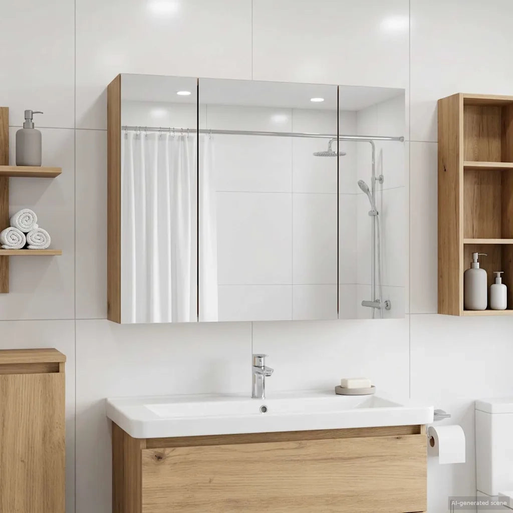 Mobiletto per specchio da bagno Rovere Artigianale