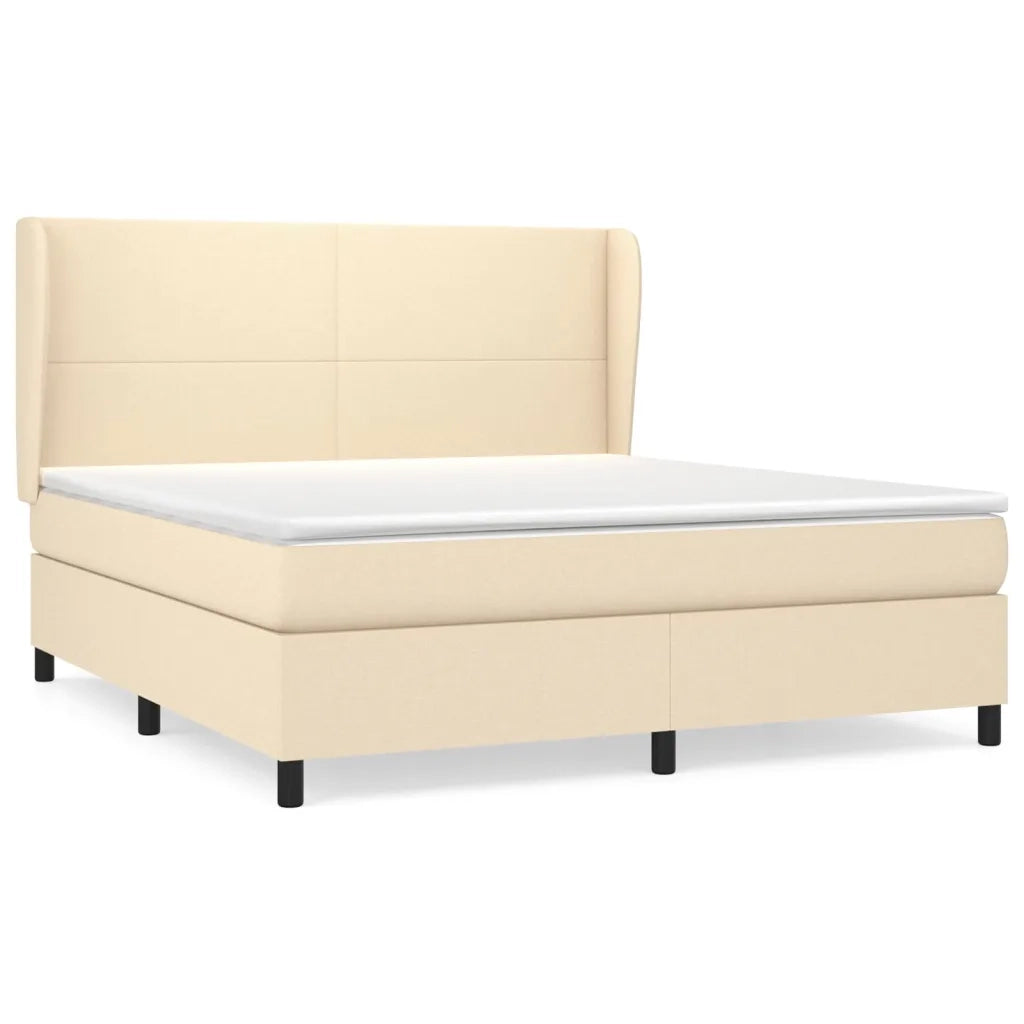 Giroletto a Molle con Materasso Crema 160x200 cm in Tessuto 3127818