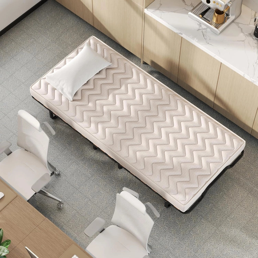Letto Brandina Pieghevole a Doghe con Materasso in Memory Foam, 200x90 cm, Letto Portatile con 4 Ruote e Struttura Resistente, Carico 130kg, Made in Italy, Onda