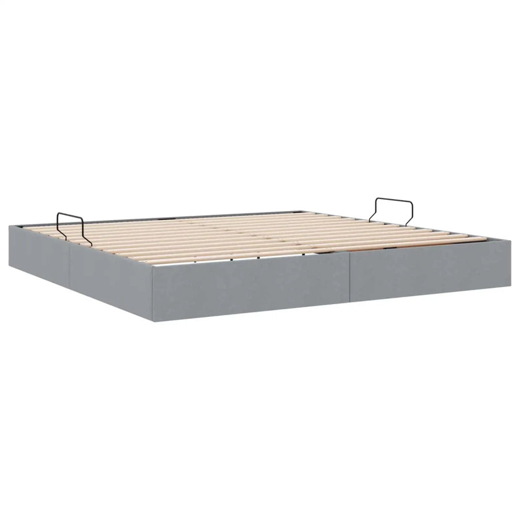 Letto ottomano Grigio chiaro 200 x 200 cm Tessuto 3442844