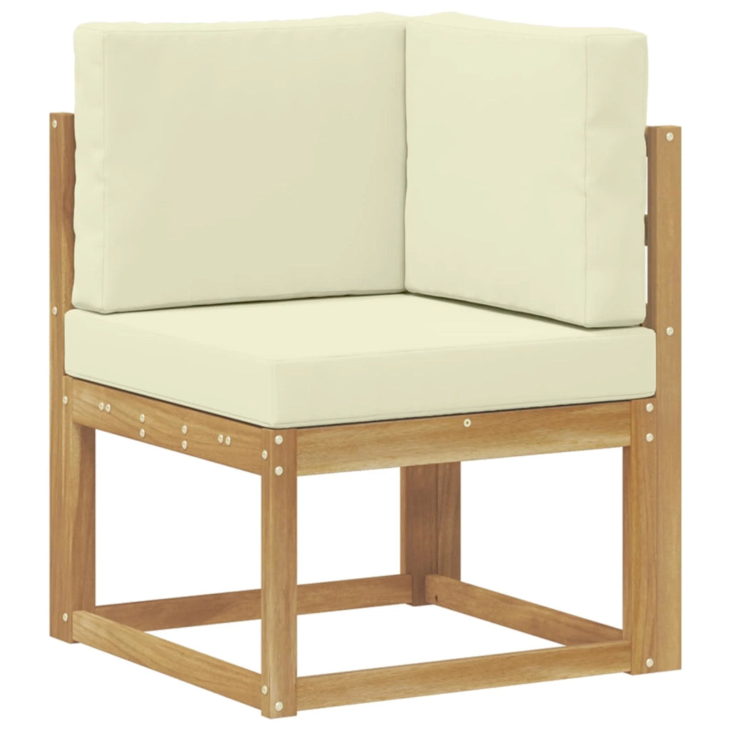 Set di divani da esterno-Sofa da giardino 3 Pezzo Bianco e Crema Poliestere