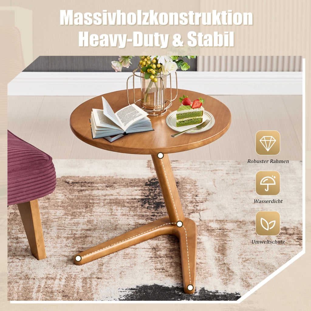 Tavolino Rotondo in Legno Massello per Salotto ¨C MINIMAL ¨C Design Moderno
