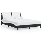 Letto matrimoniale | Letto per adulti | Giroletto senza Materasso Zadar Nero e Bianco 120x200 cm in Similpelle