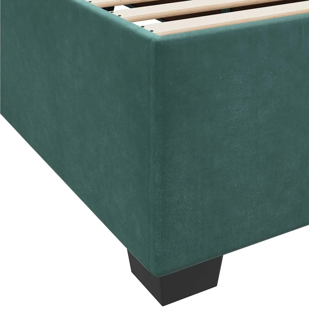 vidaXL Struttura letto con materasso Verde scuro 90 x 190 cm Velluto