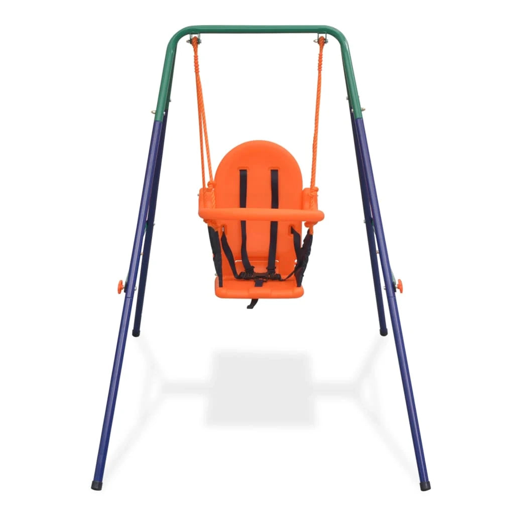 Altalena per bambini con cintura di sicurezza arancione 02_0004790