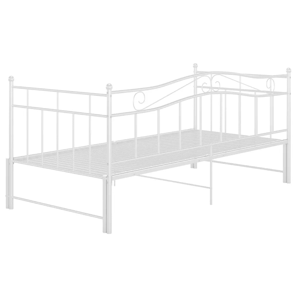 Telaio Divano Letto Estraibile Bianco in Metallo 90x200 cm 324783