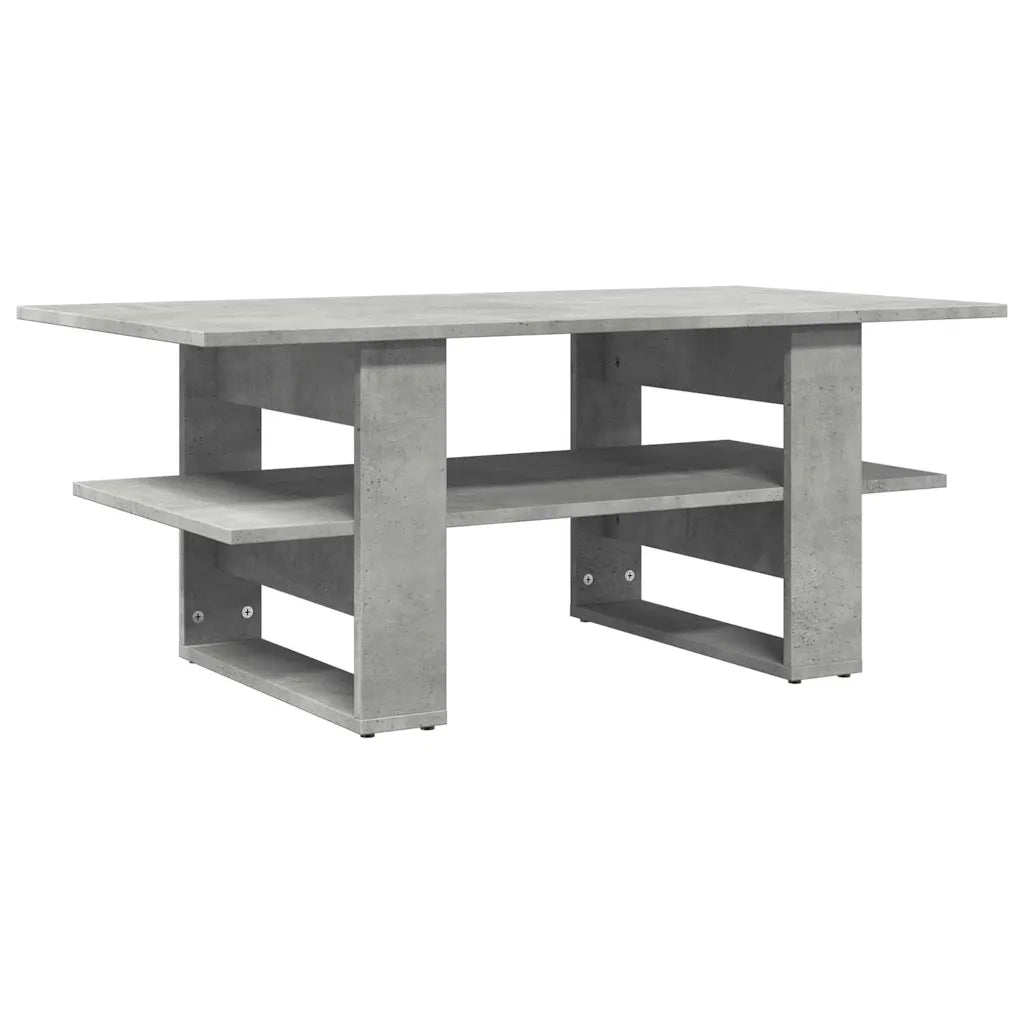 Tavolino Salotto-Tavolino da soggiorno-Tavolo Grigio Cemento 102x55x42 cm Legno Multistrato 490667