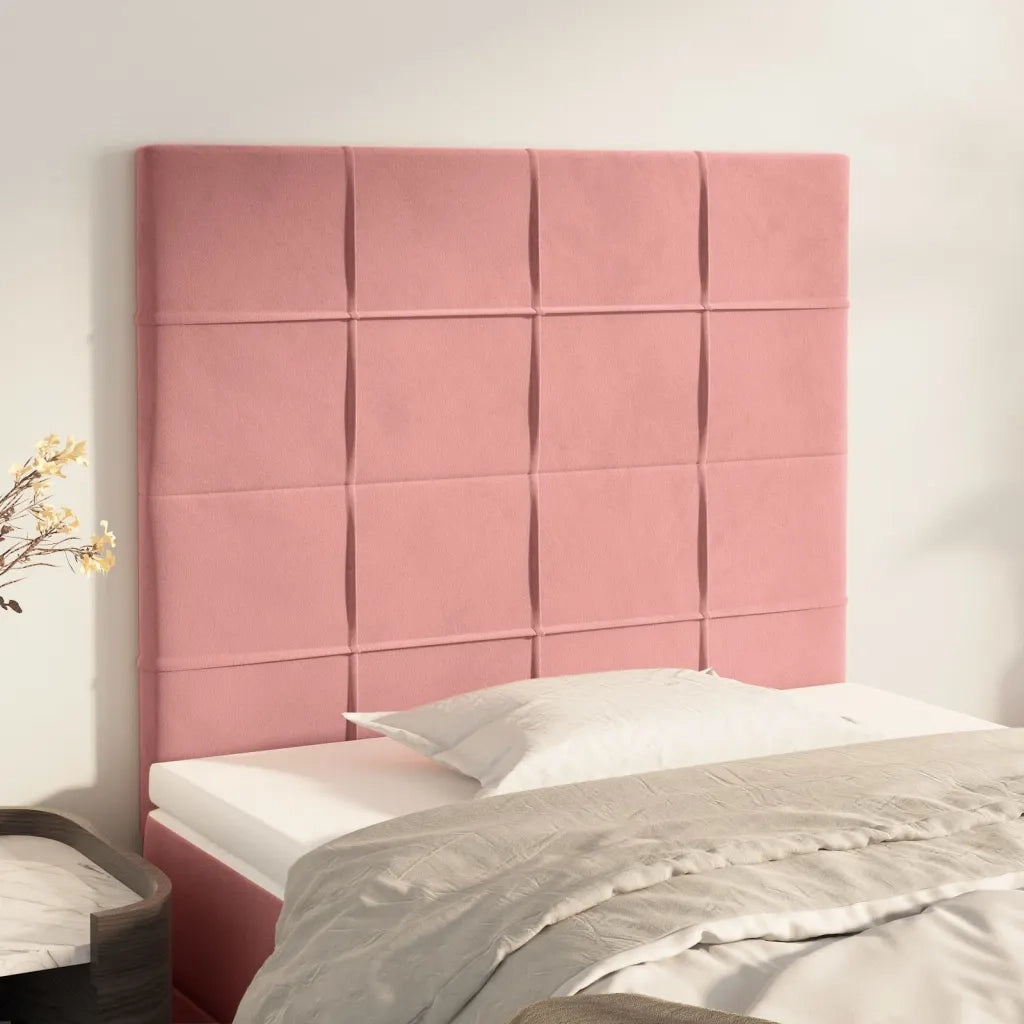 Testiera-Testata-Testiera Decorativa Rosa 80x5x118/128 cm Velluto 963502