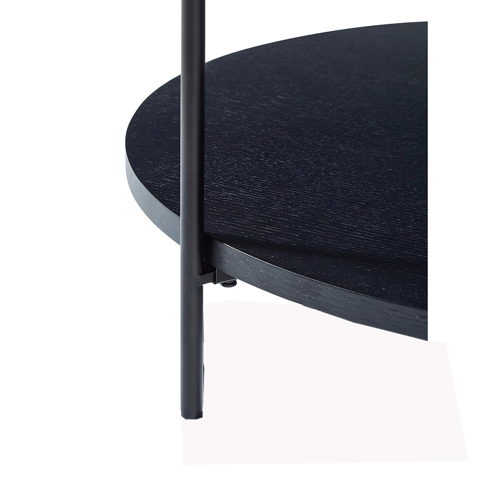 Tavolino moderno a due livelli - Xylo - 69x69x38 - Legno e ferro
